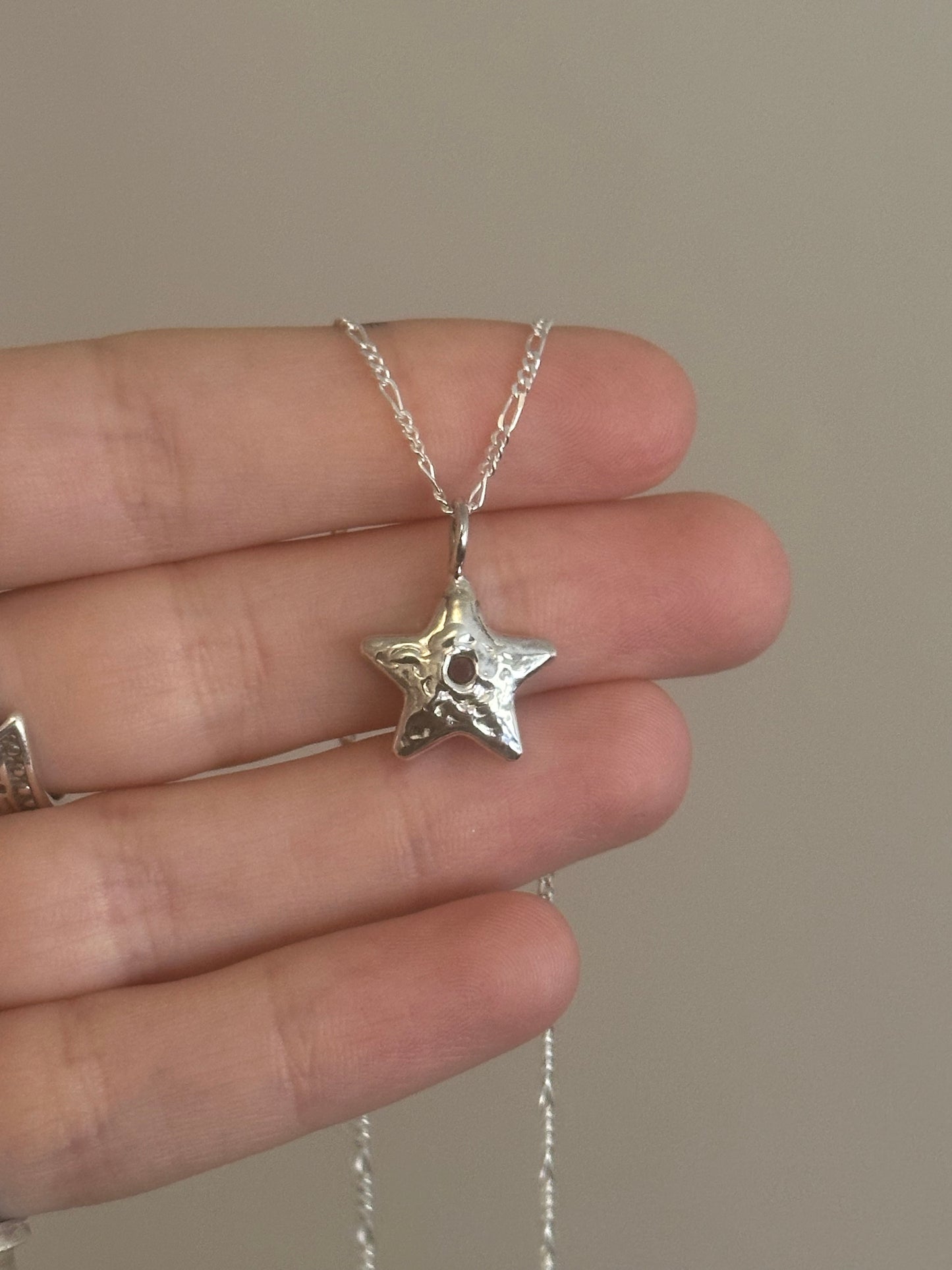 molten garnet star necklace- ready to ship