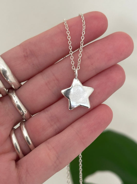 solid silver star charm- made to order