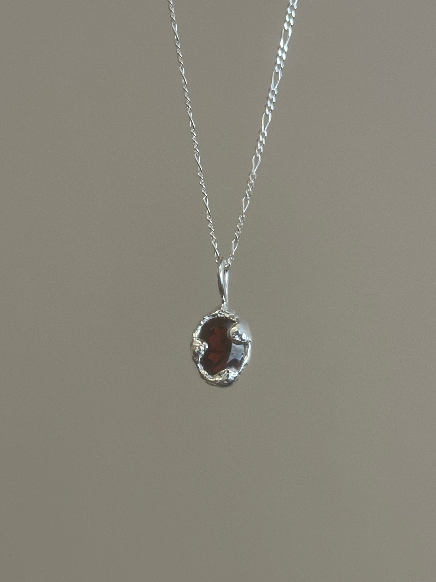 textured garnet necklace- ready to ship