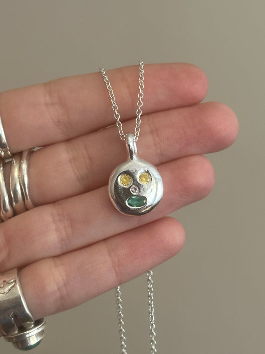 gemstone face charm-ready to ship