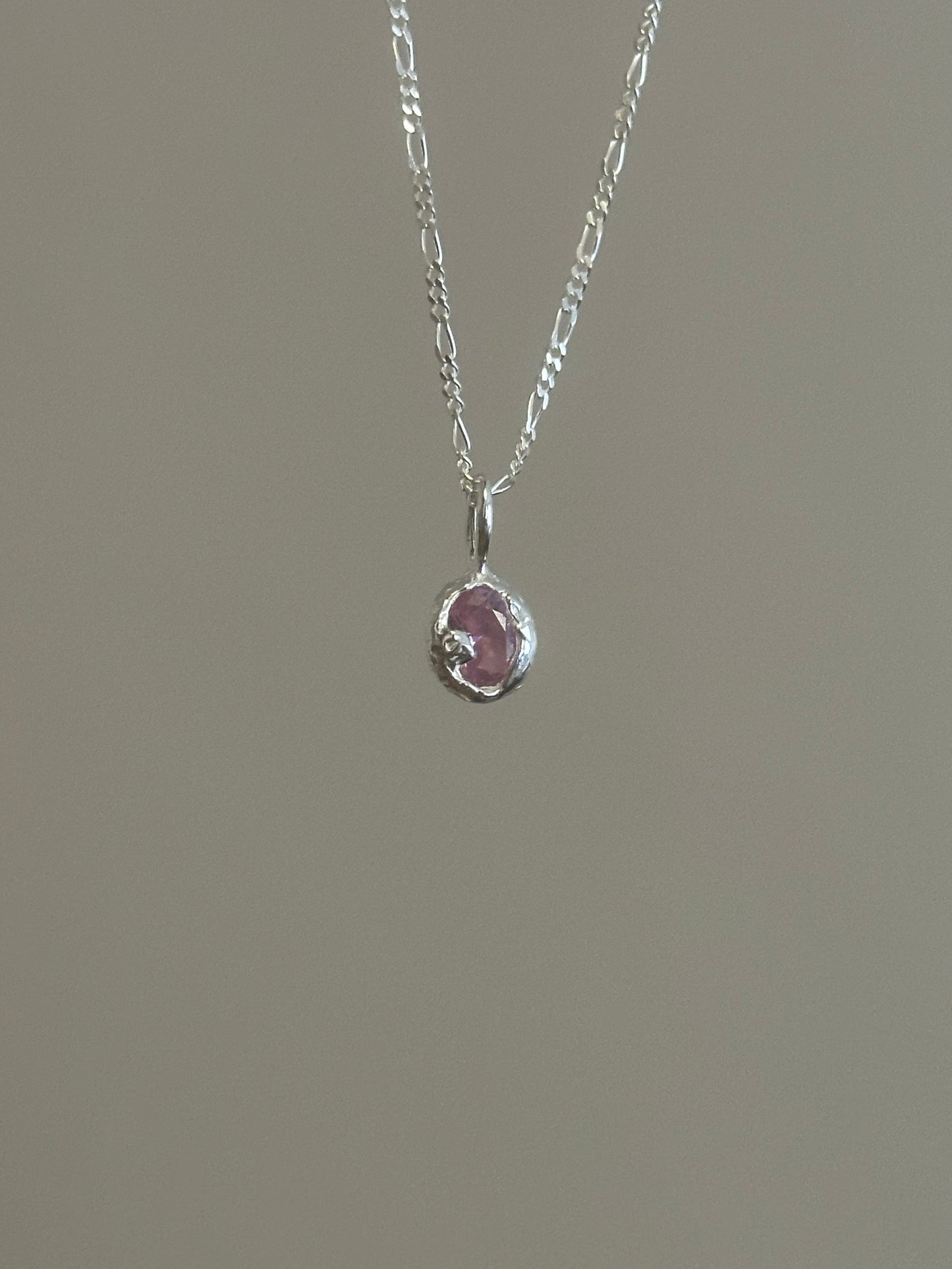 textured pink nano gem necklace- ready to ship