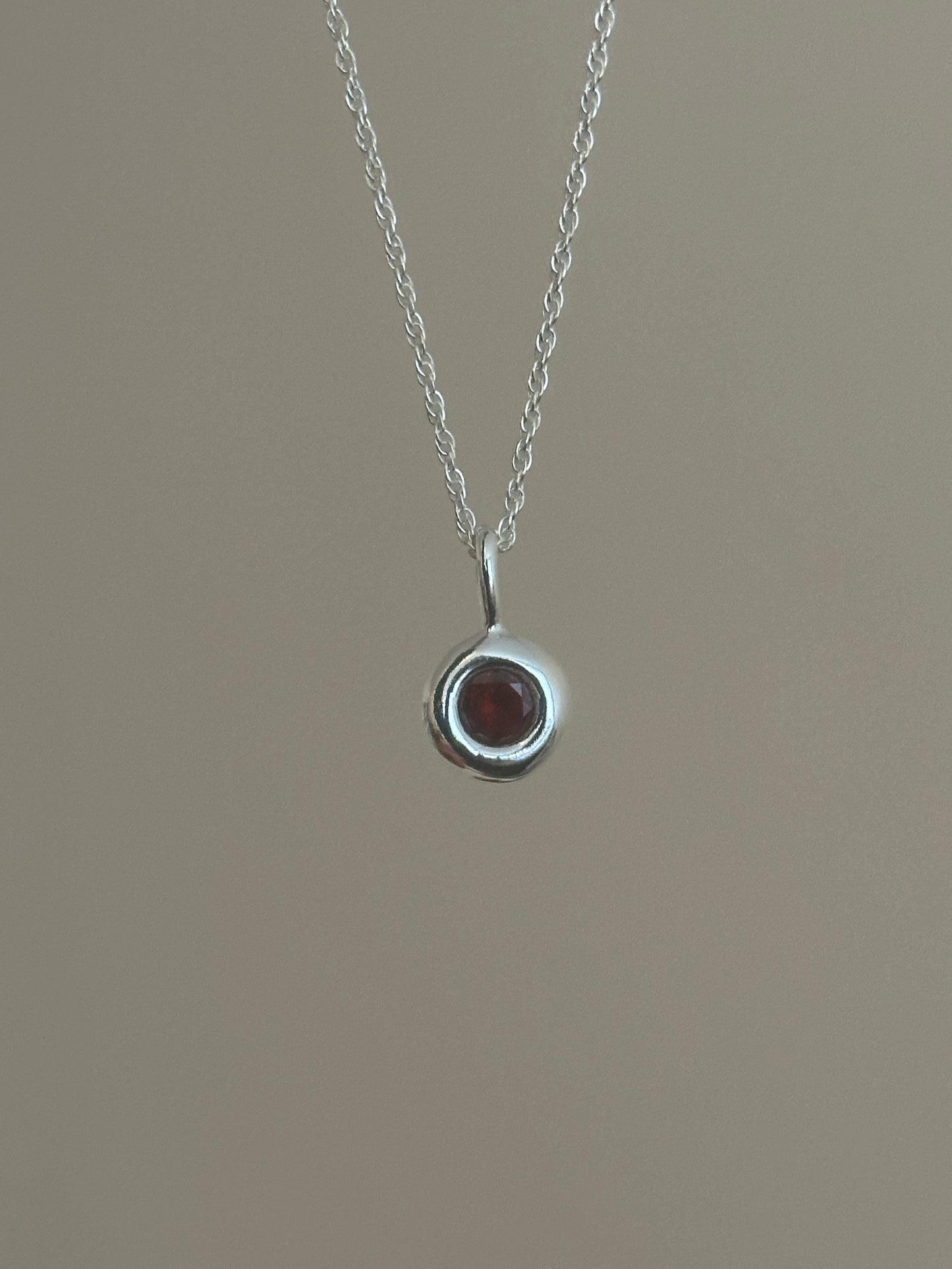 chunky garnet necklace- ready to ship