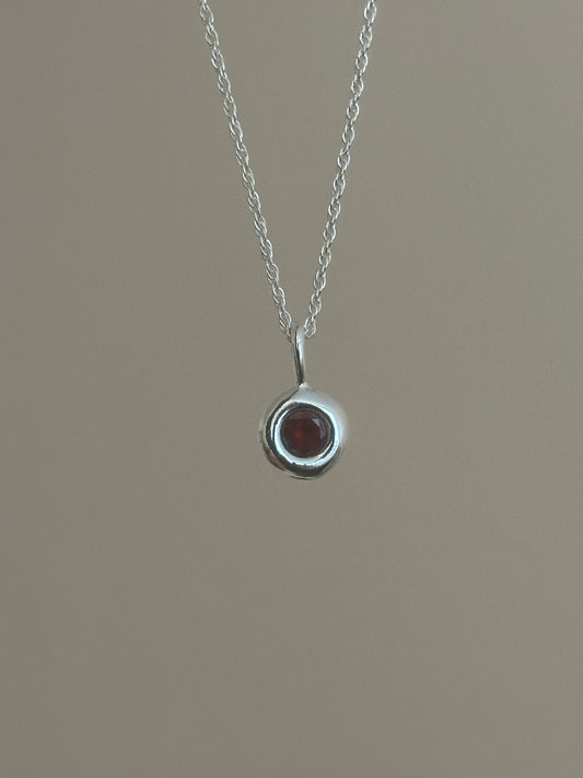 chunky garnet necklace- ready to ship
