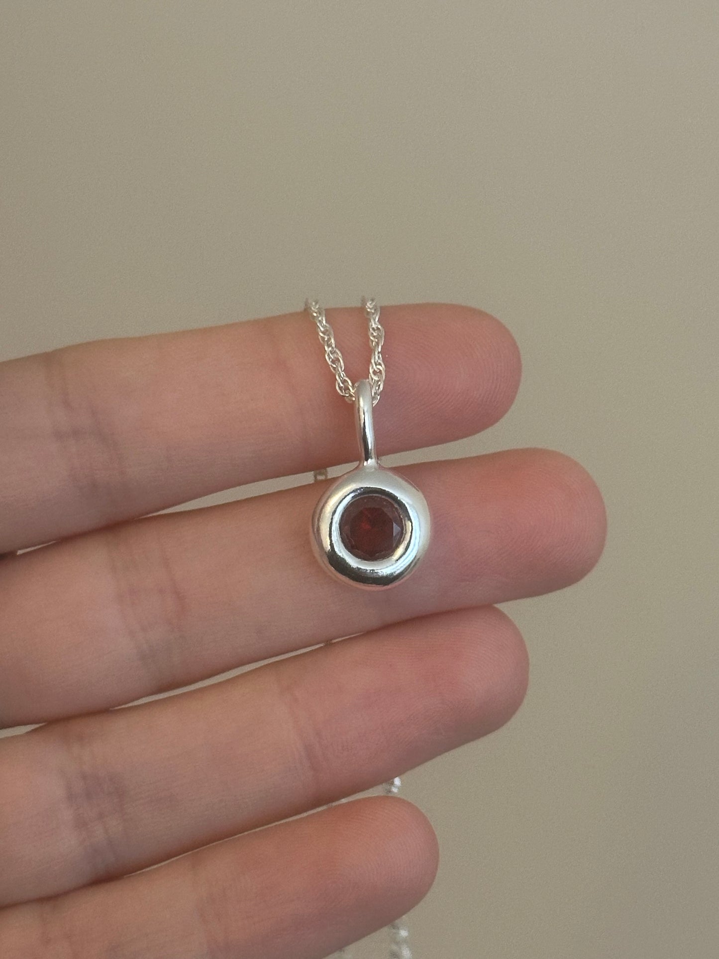 chunky garnet necklace- ready to ship