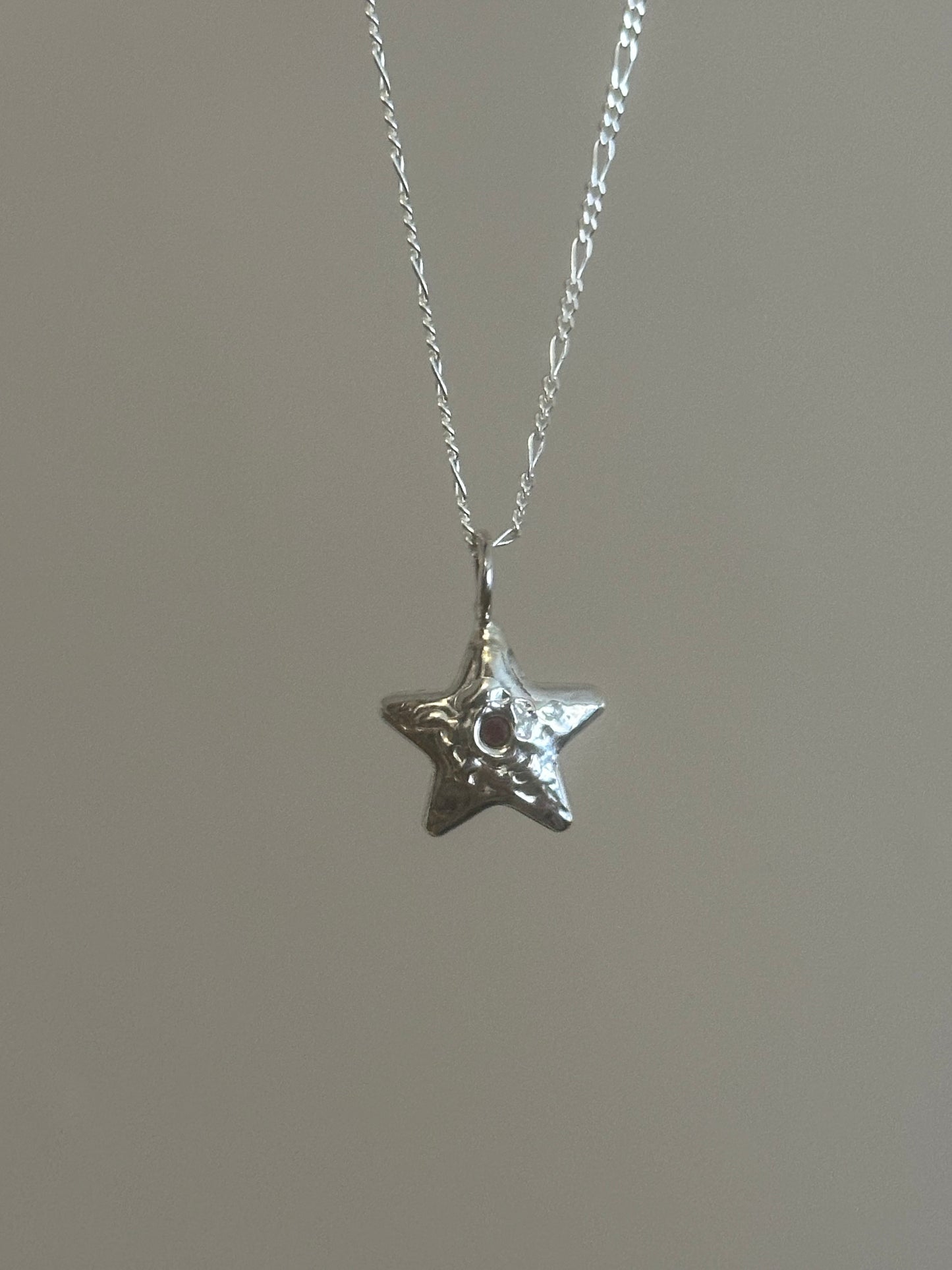 molten garnet star necklace- ready to ship