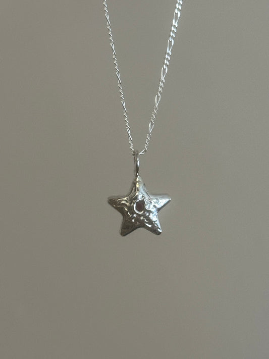 molten garnet star necklace- ready to ship
