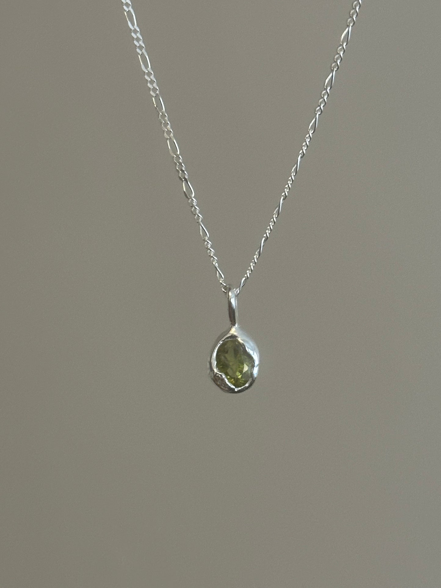 textured peridot necklace- ready to ship