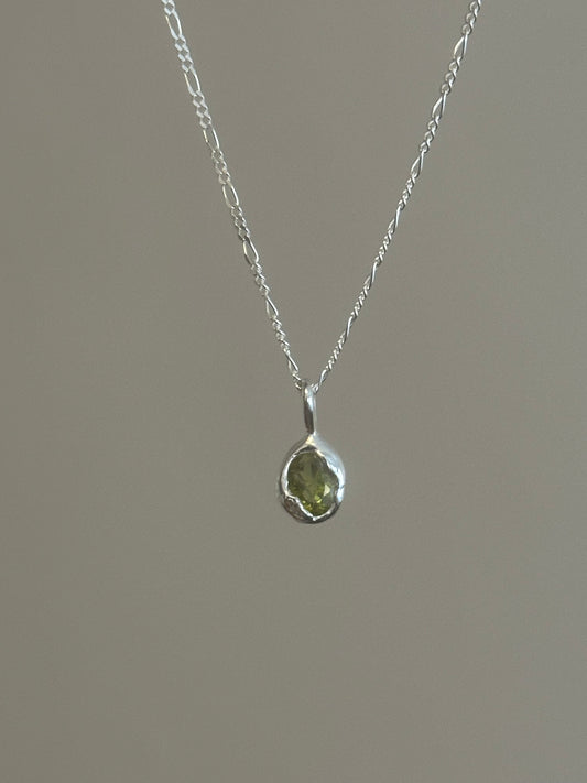 textured peridot necklace- ready to ship