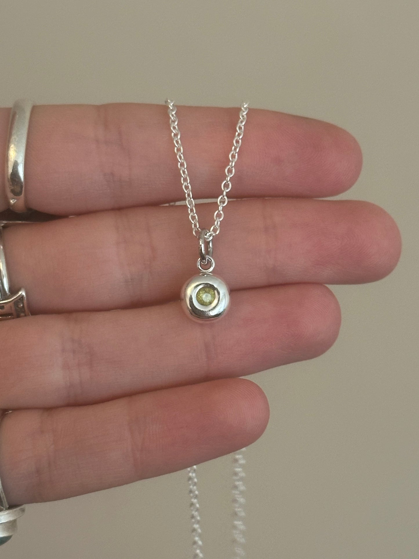 mini peridot necklace- ready to ship