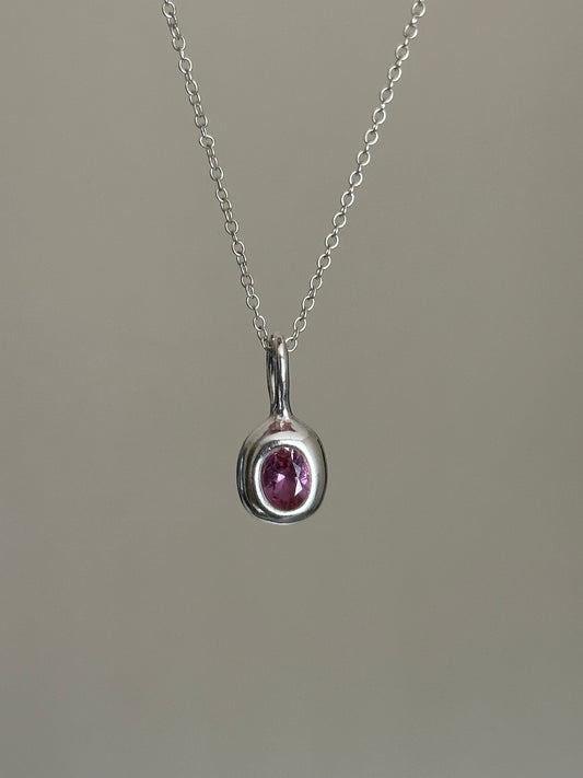 rhodolite bubble pendant- ready to ship