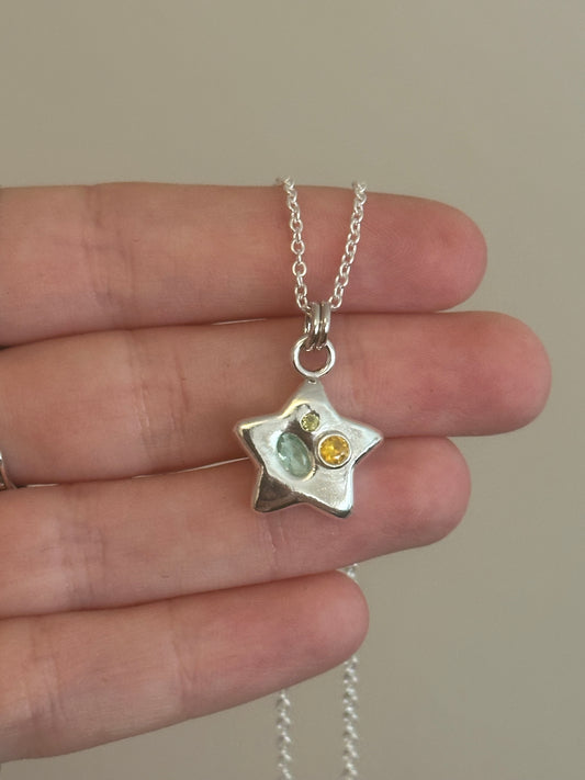 wildflower star pendant- ready to ship