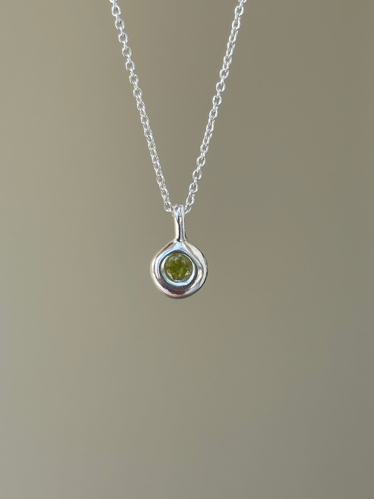 chunky peridot charm- made to order