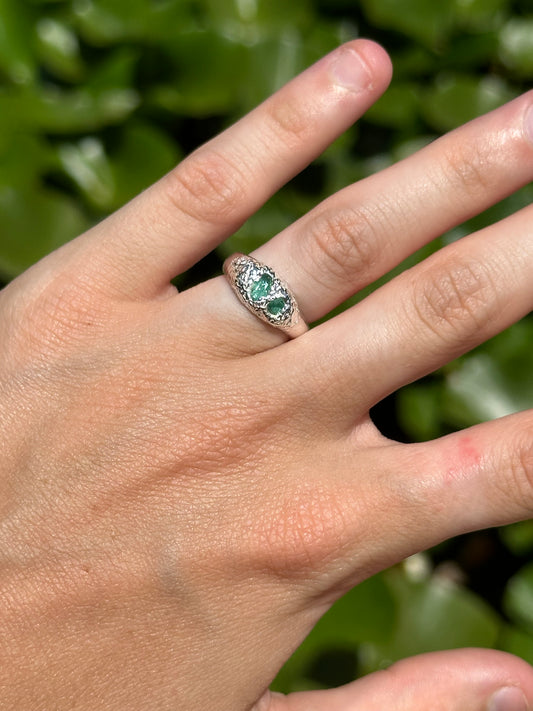 organic tourmaline ring (size 4)- ready to ship