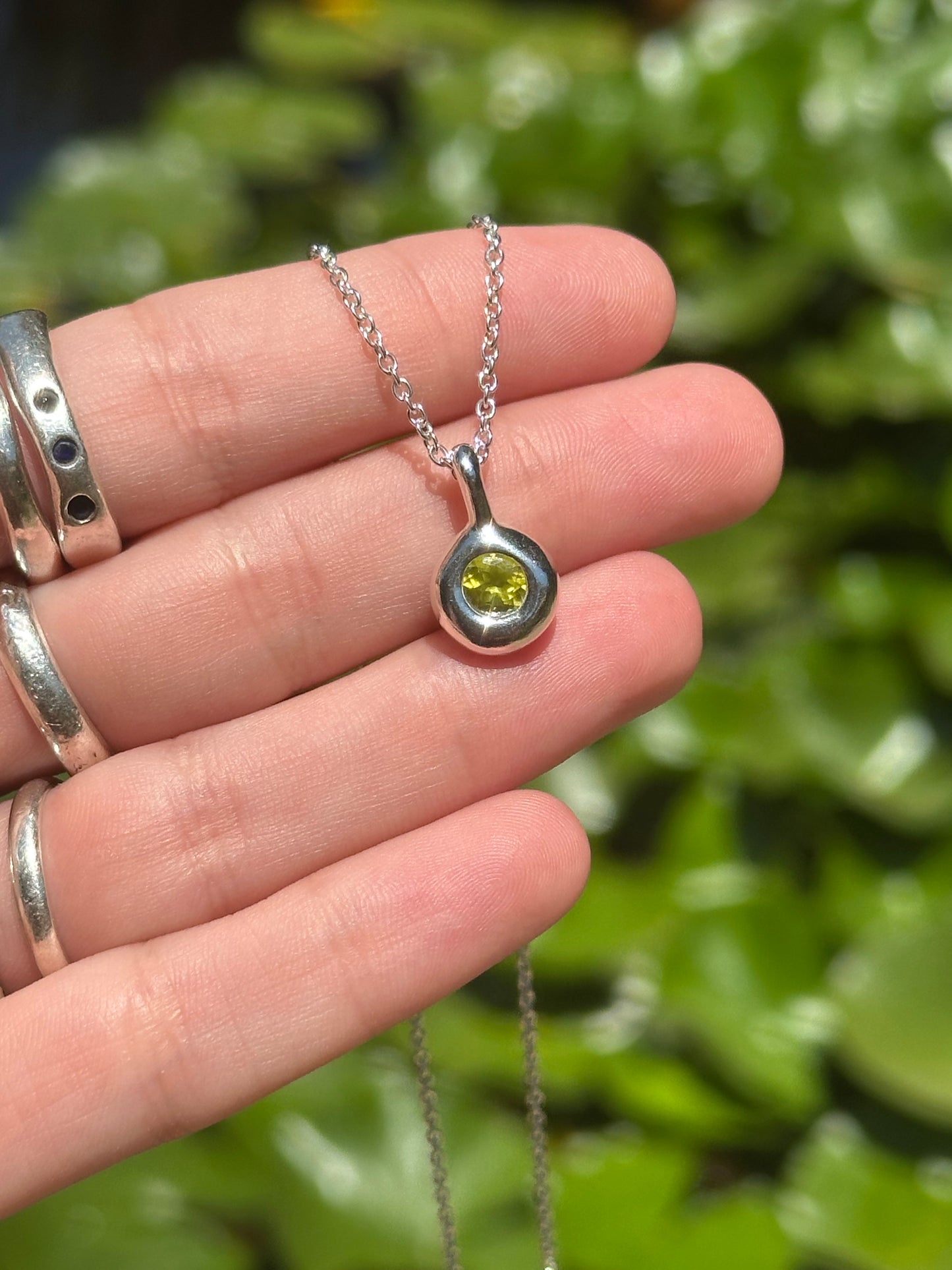 chunky peridot charm- made to order