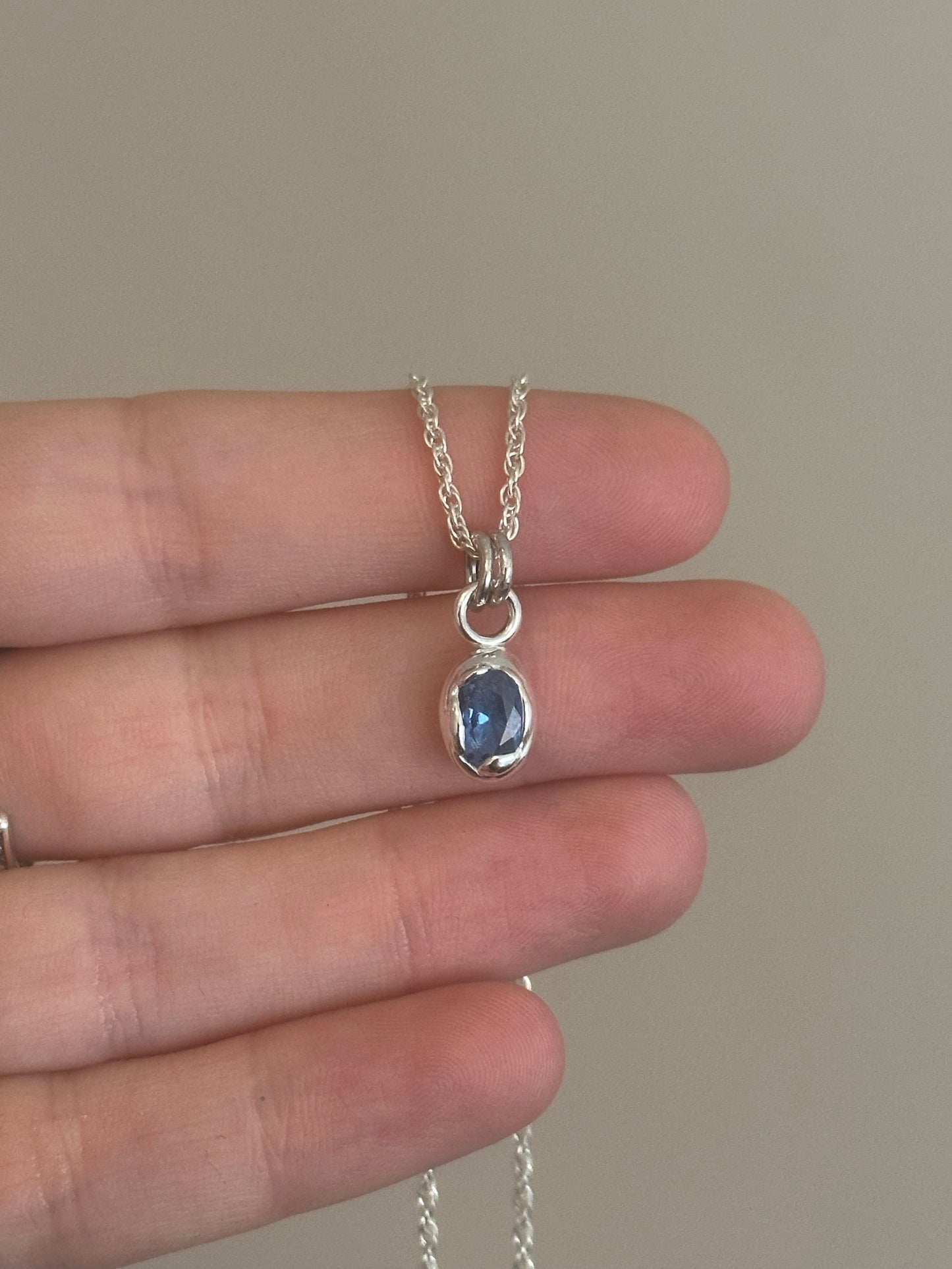 organic blue spinel necklace- ready to ship