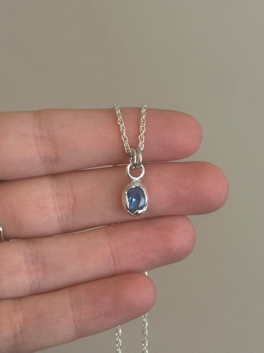 organic blue spinel necklace- ready to ship