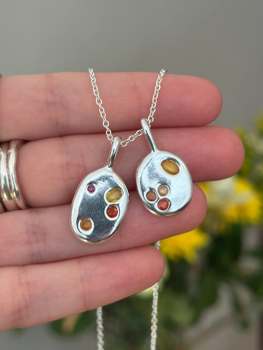 natural sapphire cluster charms- ready to ship